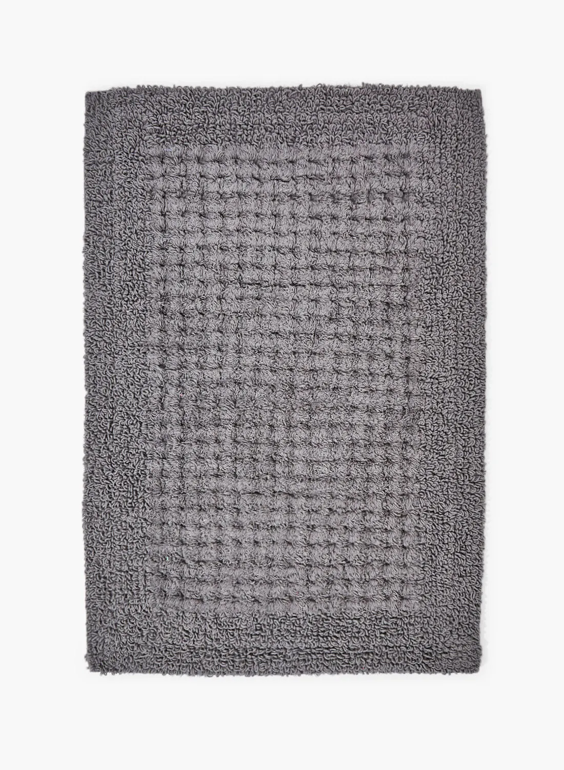 Amal Bath Mat - 100% Cotton 1720 GSM - Home Essential Bathroom Mat Reversible Ash Grey 40 x 60cm