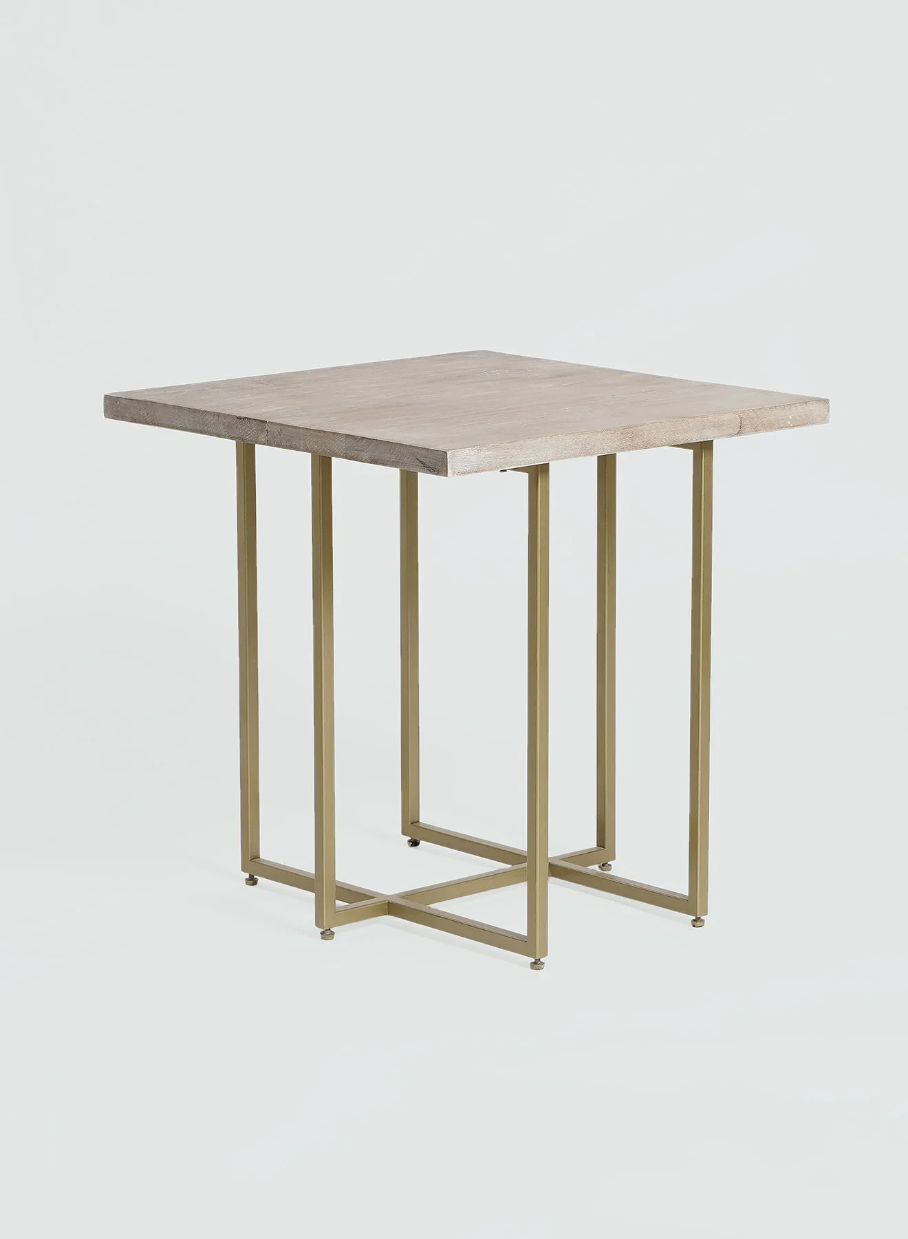 ebb & flow Side Table Luxurious - In Gold/Natural Wood - Used Next To Sofa As Coffee Corner