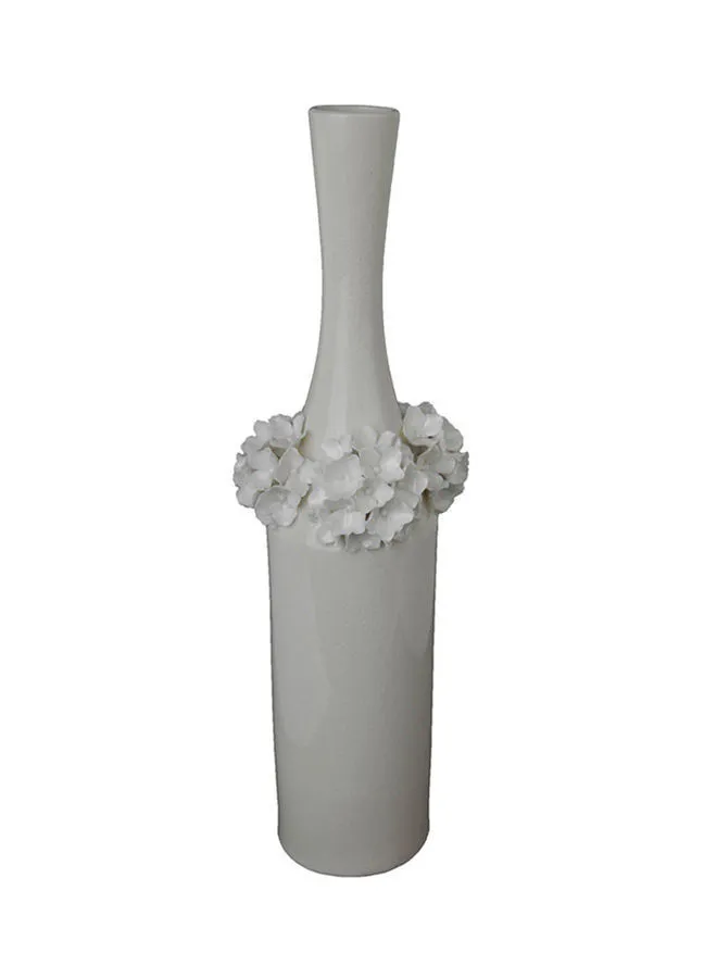 إيب أند فلو تصميم عصري مثالي مزهرية زهور بيضاء فريدة من نوعها مواد ذات جودة فاخرة لمنزل أنيق ومثالي أبيض 17 × 17 × 53 سم