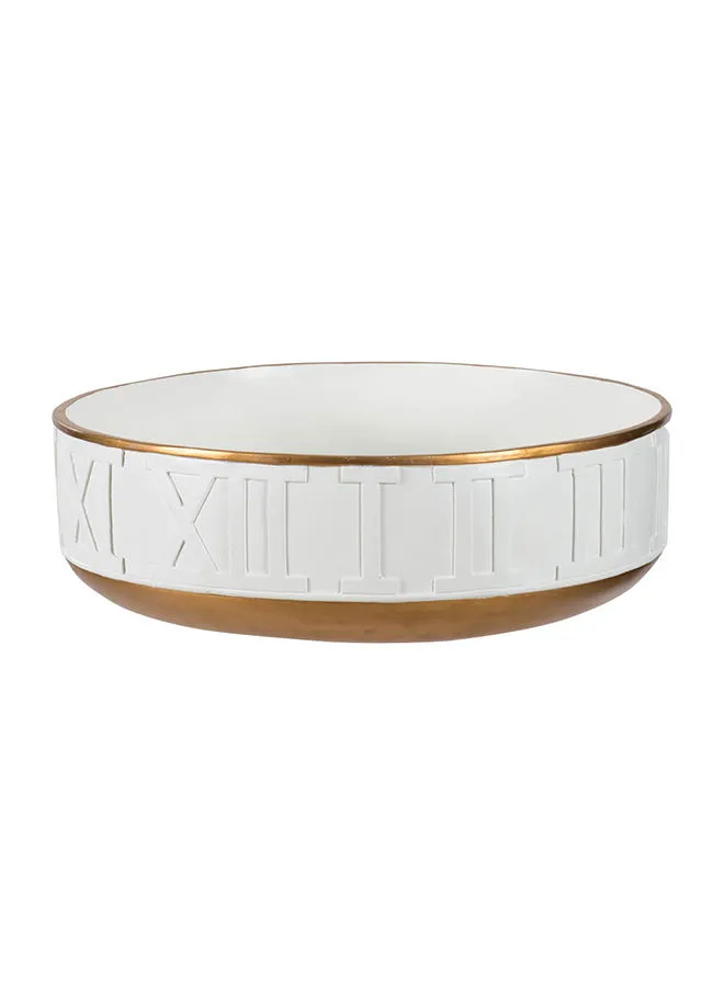 ebb & flow Decorative Bowl White  Unique Luxury Quality Material For The Perfect Stylish Home Desktop Decoration White 45 X 45 X 15cm