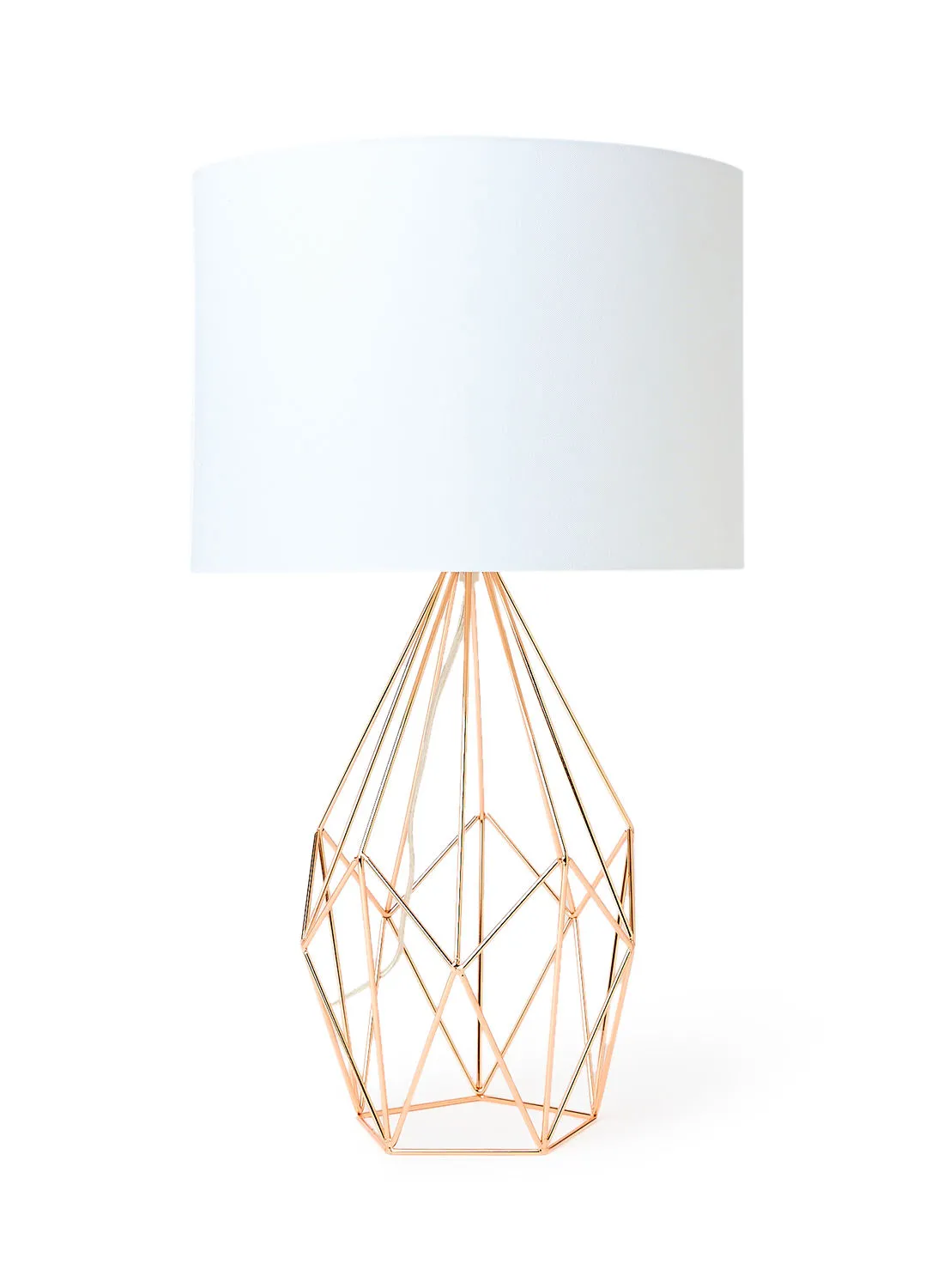 تبديل مصباح طاولة حديد هندسي | عاكس الضوء نحاسي 14 × 14 × 25 بوصة