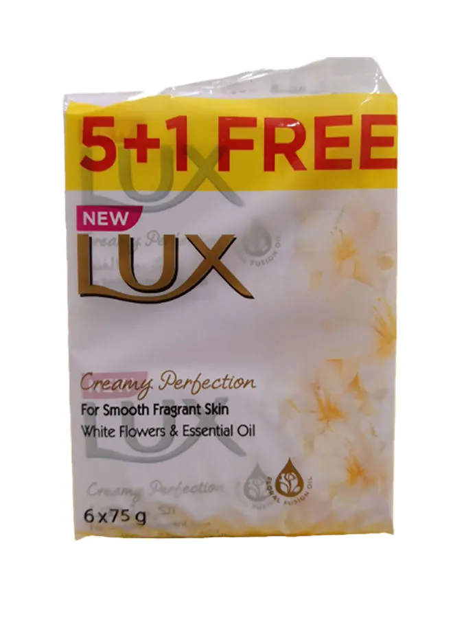 Lux Pack Of 6 Creamy Perfection Soap Bar White 75grams