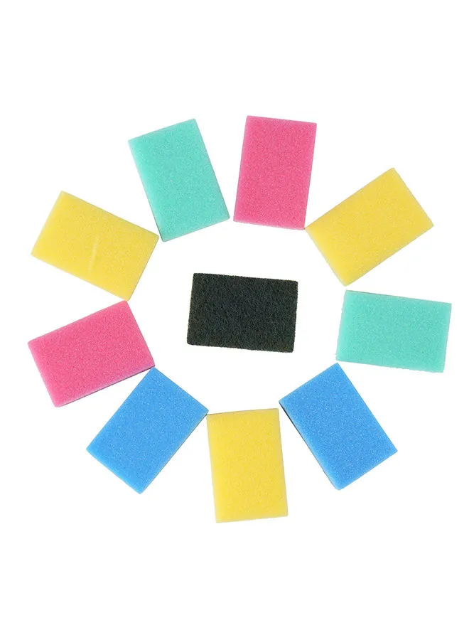 APEX Sponges - High Quality, Removes Stubborn Dirts and Super Absorbent 10 Pcs Multicolour 9x6x2cm