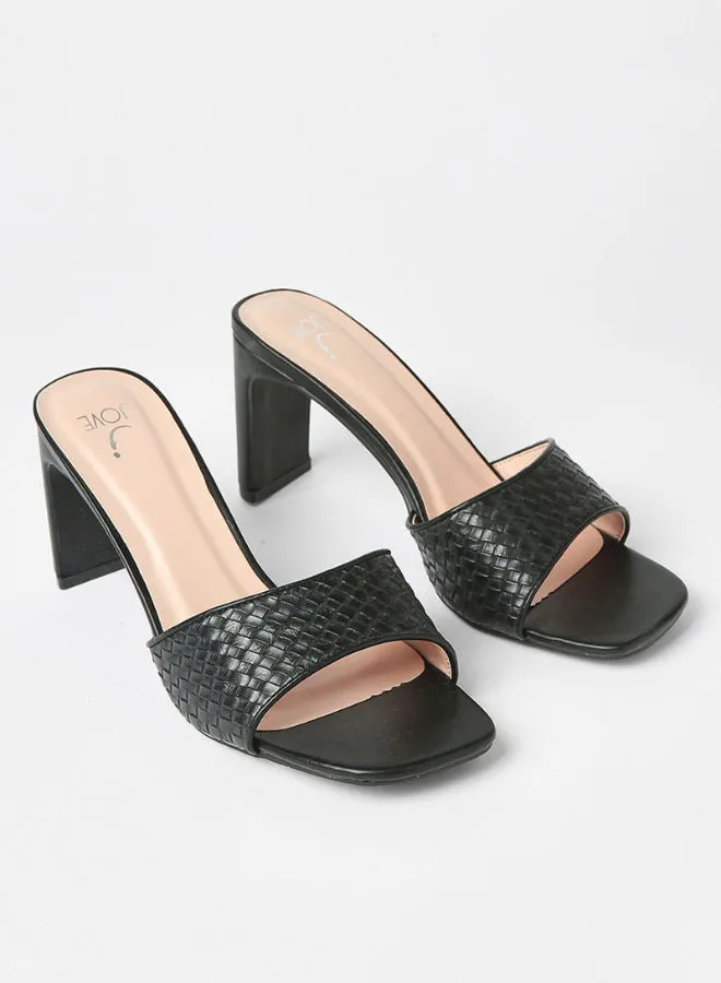 Jove Fashionable Casual Heeled Sandals Black