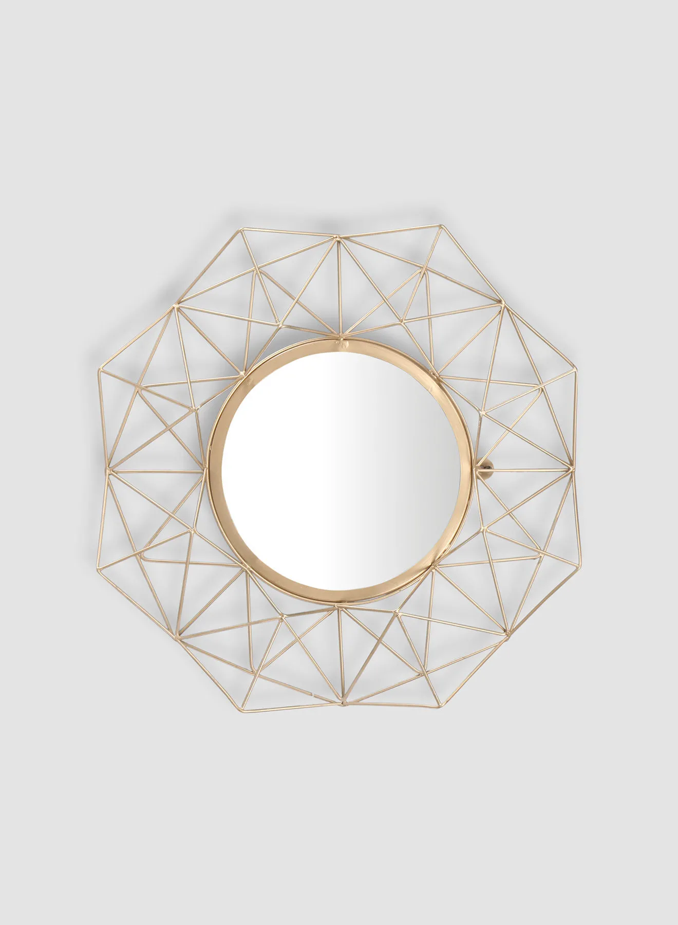 مرآة مزخرفة ebb & flow مادة فاخرة فريدة من نوعها لمنزل أنيق ومثالي AHI-022321207 Gold Dia61centimeter