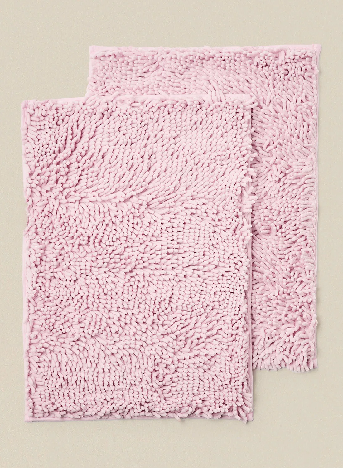 Noon East Bath Mat -  Shaggy - Bathroom Mat Soft And Cushion 2 Piece - 50X80 Cm - Pink