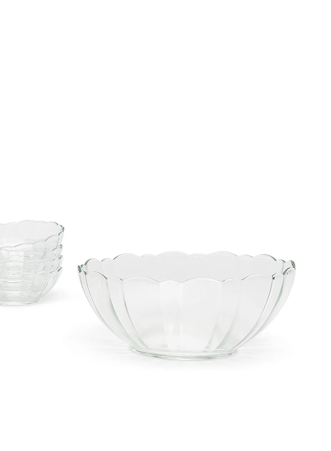 noon east 5 Piece Glass Bowl Set - Light Weight - For Dessert, Fruit, Snack, Soup, Salad - Bowl Set - Soup Set - Bowls - Soup Dishes - Mixing Bowl - Serving Bowl Serves4 - Clear