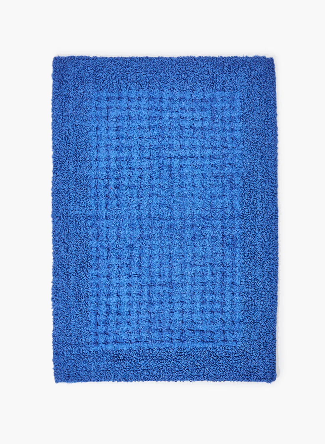 Amal Bath Mat - 100% Cotton 1720 GSM - Home Essential Bathroom Mat Reversible Blue 40 x 60cm