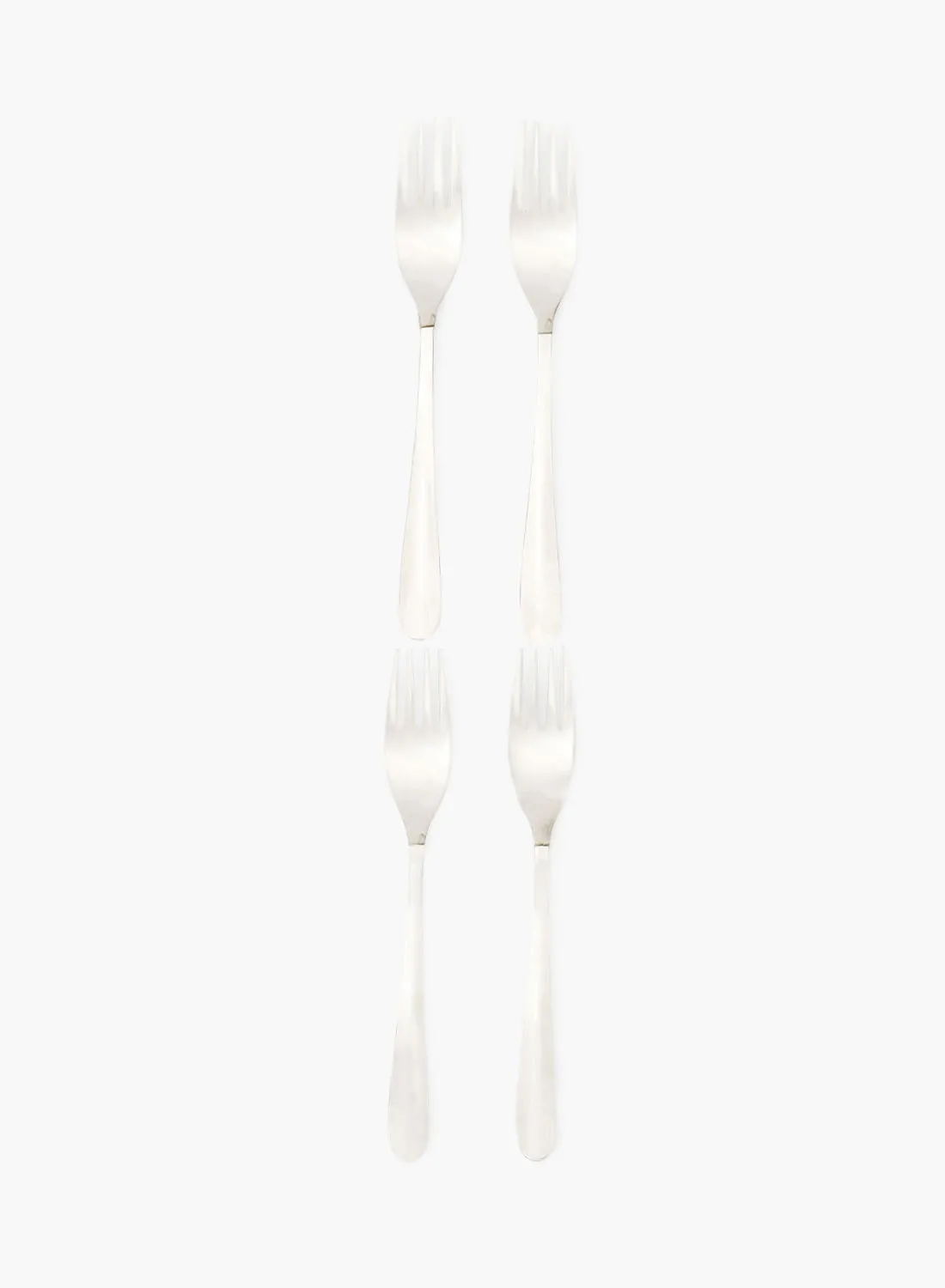 Amal 4 Piece Forks Set - Made Of Stainless Steel - Silverware Flatware - Fork Set - Serves 4 - Design Silver Daisy
