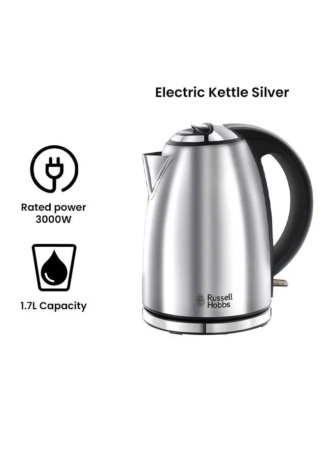 Russell Hobbs Henley Brushed Electric Kettle 1.7 L 3000 W 23600 Silver