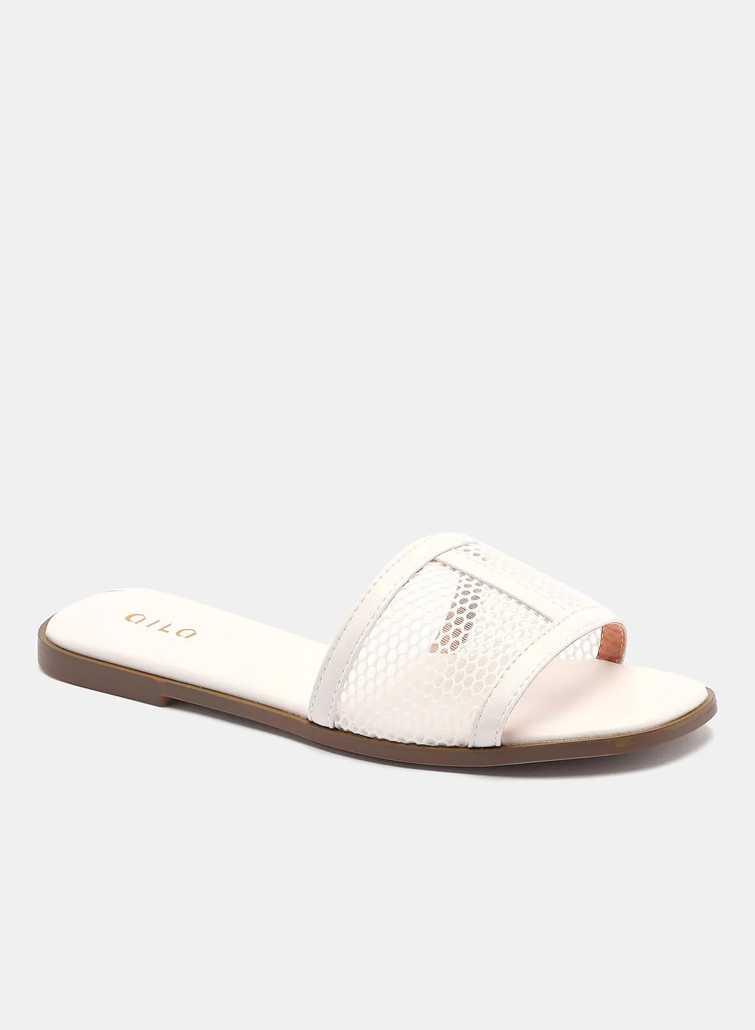 Aila Fashionable Casual Flat Sandals Off White