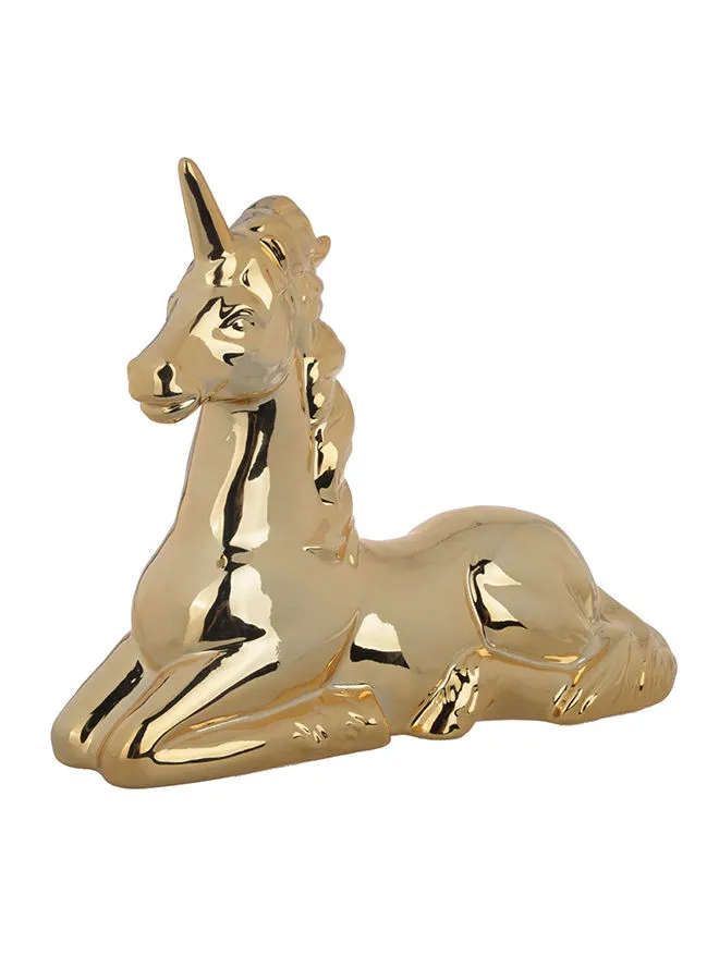 مادة فاخرة فريدة من نوعها ذات جودة عالية من ebb & flow Unicorn Gold لتزيين سطح المكتب المنزلي الأنيق والمثالي ذهبي 28 X 11.5 X 23cm