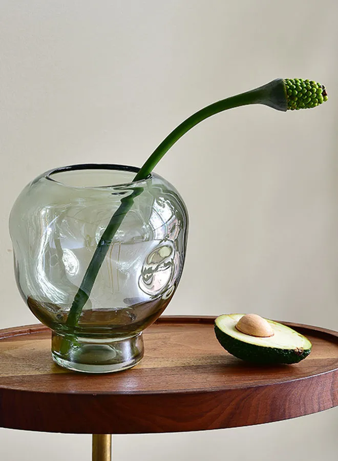 تبديل مزهرية زهور زجاجية حديثة مصنوعة يدويًا مواد ذات جودة فاخرة فريدة للمنزل الأنيق المثالي BX-S9508 أخضر 23.5 سم