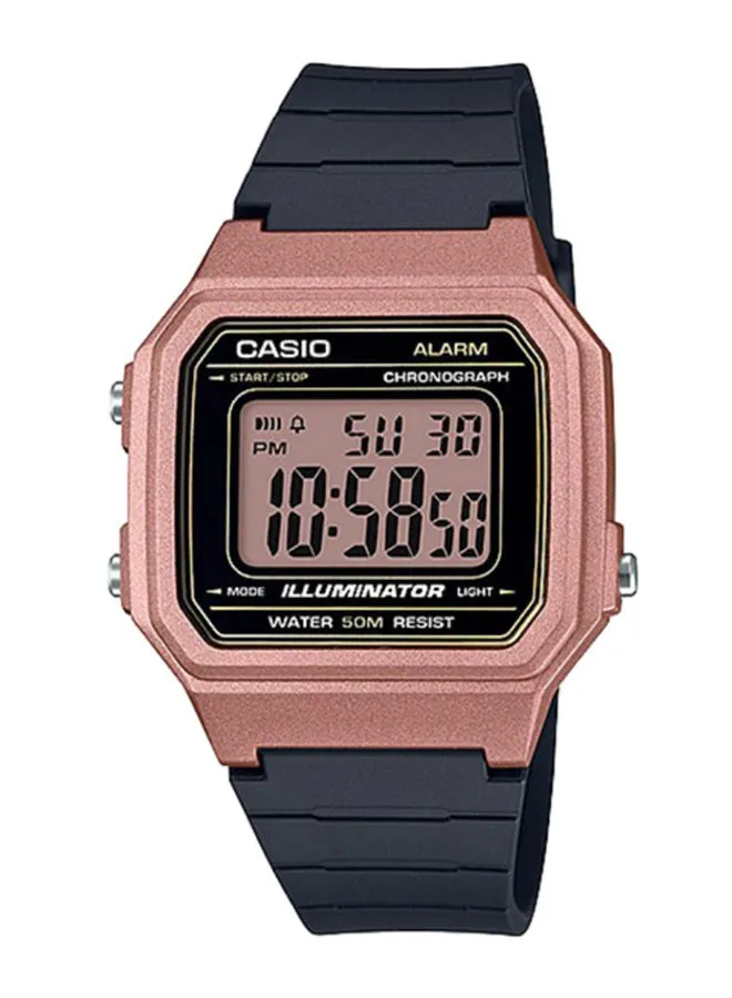 CASIO ساعة رقمية راتنج W-217Hm-5Av - 41 ملم - أسود
