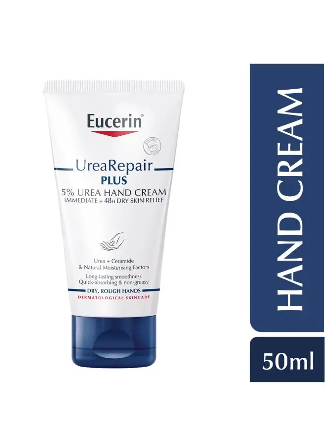 Eucerin Urearepair Plus 5% Urea Hand Cream With Ceramides Dry And Rough Skin 75ml