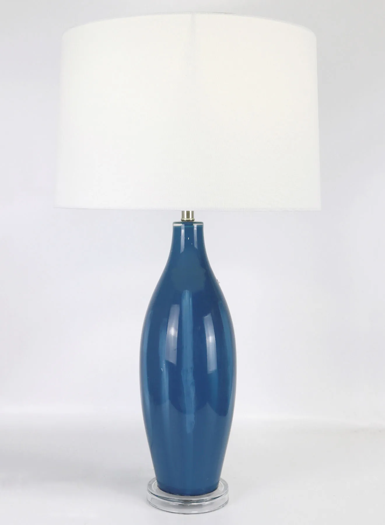 مصباح طاولة زجاجي بتصميم عصري من المد والجزر ، مادة فاخرة فريدة من نوعها ذات جودة عالية لمنزل أنيق مثالي RSN71041 أزرق 16 × 28.2