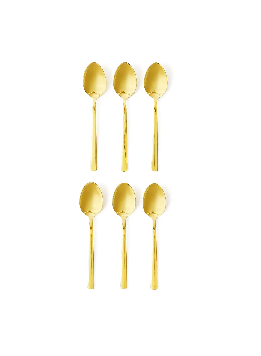 noon east 6 Piece Tablespoons Set - Made Of Stainless Steel - Silverware Flatware - Spoons - Spoon Set - Table Spoons - Serves 6 - Design Gold Spade