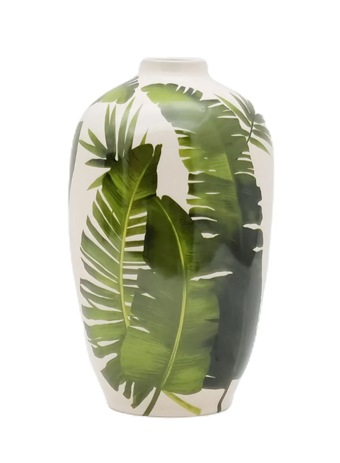 إيب آند فلو بتصميم أنيق مزهرية سيراميك فريدة من نوعها مواد ذات جودة فاخرة لمنزل أنيق ومثالي N13-016 أخضر 24.5 × 42 سم