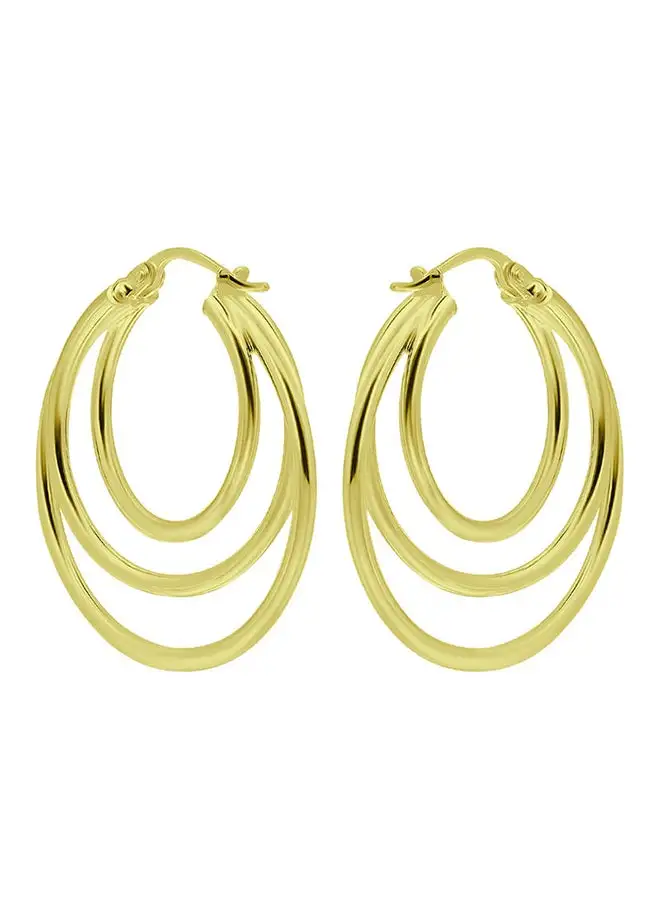 Aila Elegant Design Brass Tube Hoop Earrings