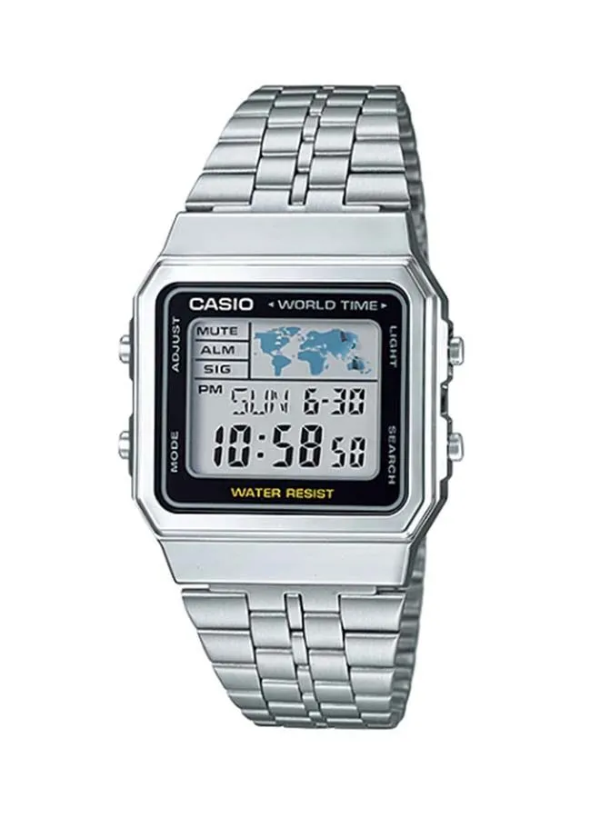 CASIO Stainless Steel Digital Wrist Watch A500WA-1DF - 33 mm - Silver