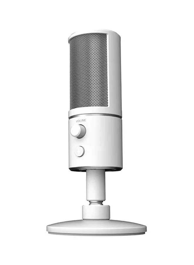 RAZER Seiren X USB Streaming Microphone - Professional Grade, Built-in Shock Mount, Supercardiod Pick-Up Pattern, Anodized Aluminum - Mercury White