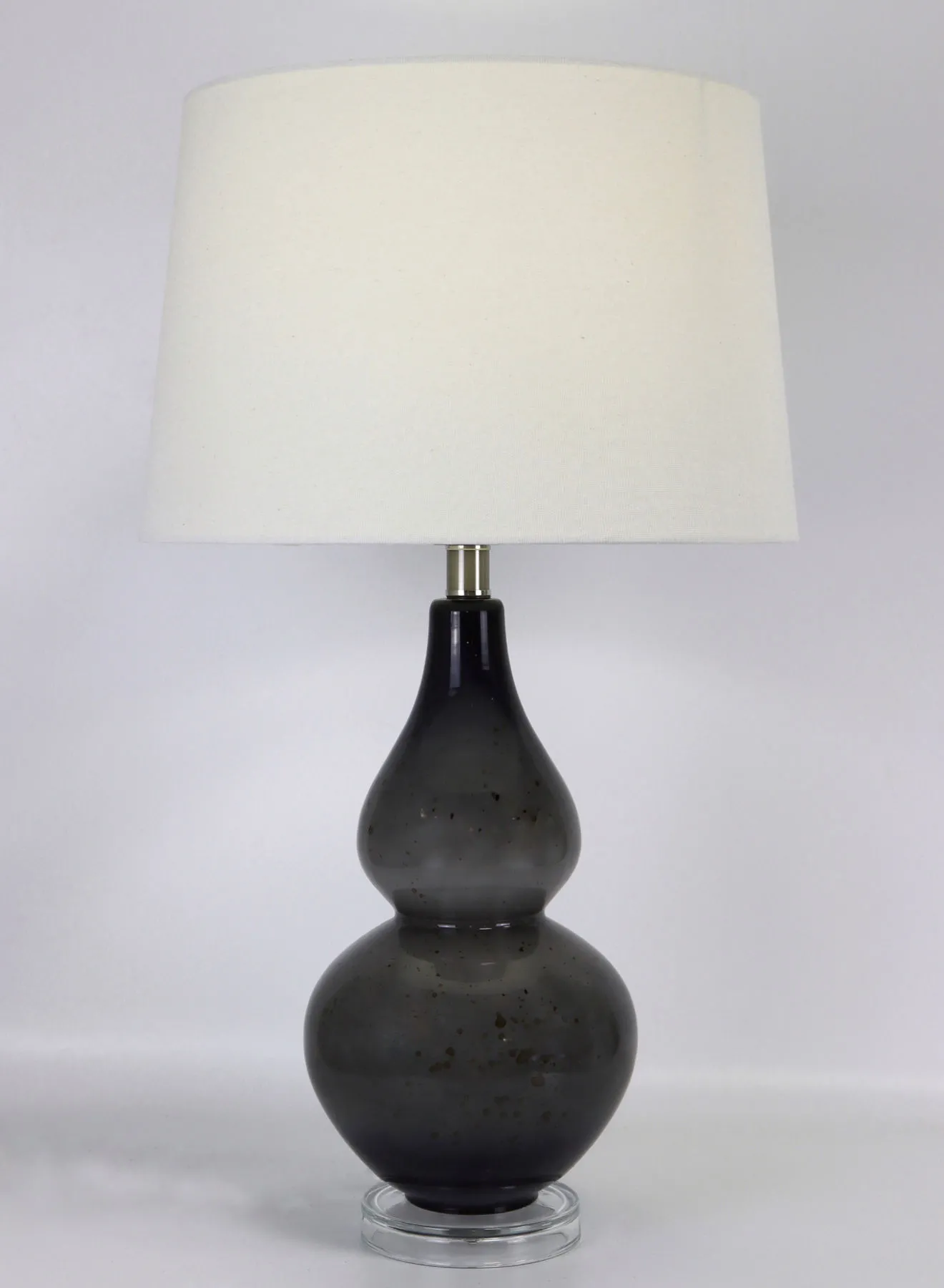 ebb & flow Modern Design Glass Table Lamp Unique Luxury Quality Material for the Perfect Stylish Home RSN71036 Deep Grey 15 x 26