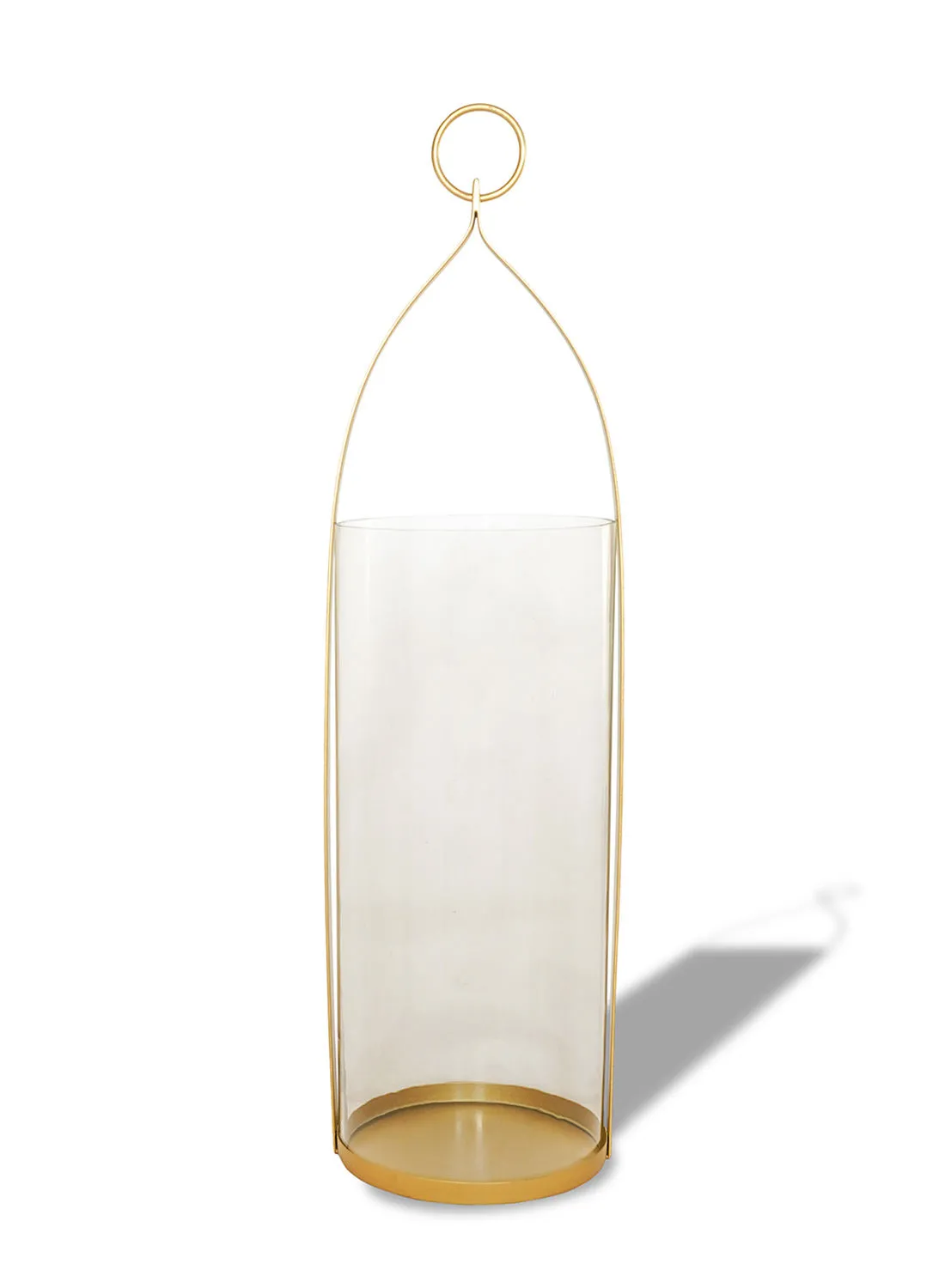ebb & flow Ramadan Metal Hurricane Pillar Candle Holder Unique Luxury Quality Scents For The Perfect Stylish Home Gold 15.5 x 15.5 x 54centimeter
