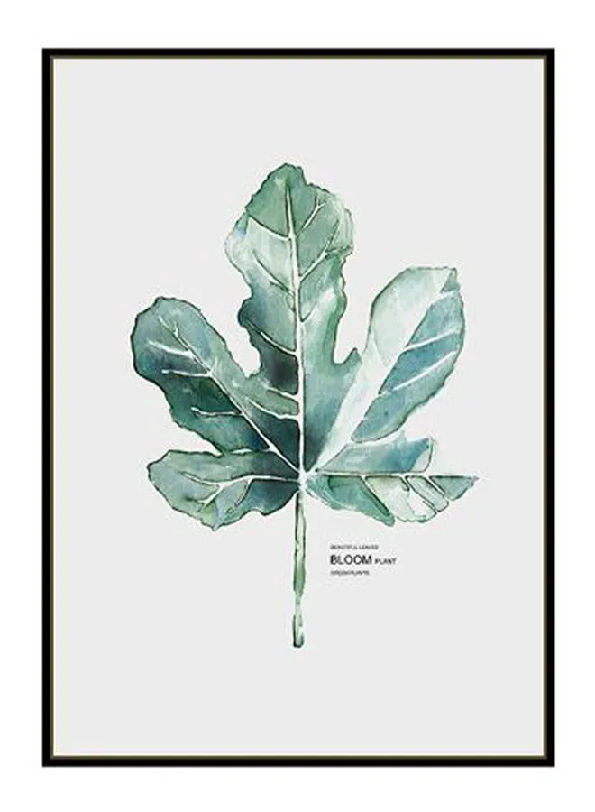 لوحة قماشية عصرية مطبوعة بنبات ديكوريك أخضر / أبيض / أسود 57 × 71 × 4.5 سم