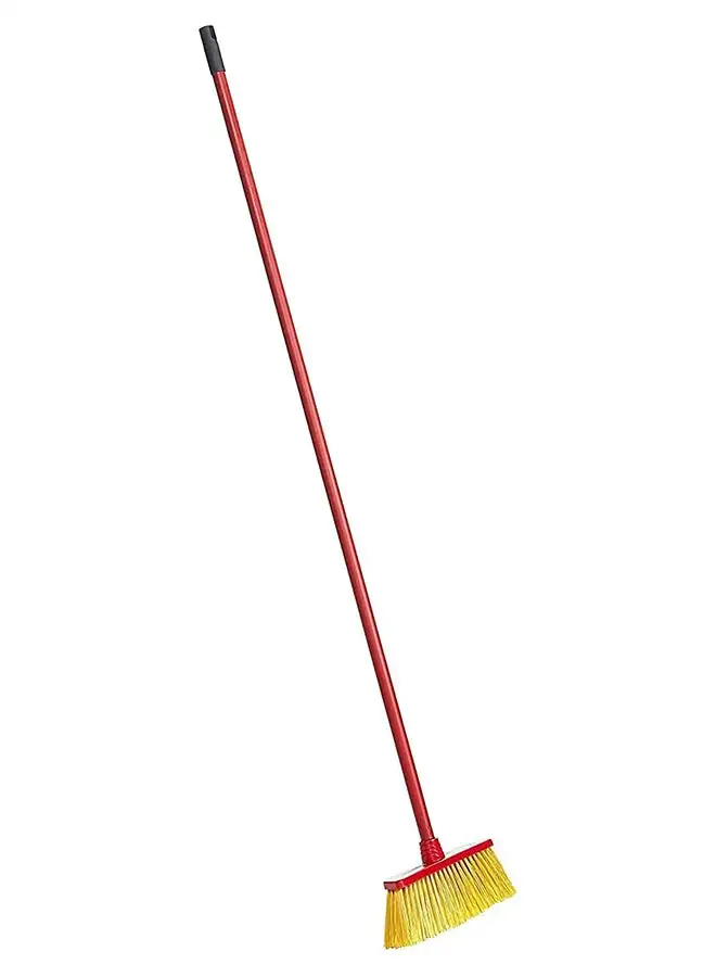 Vileda Floor Broom With Trapezoidal Shape Rough Stick Surfaces, Garbage Sweeping Resistant To External Factors Easy To Clean Multicolour 33 × 6 × 140cm