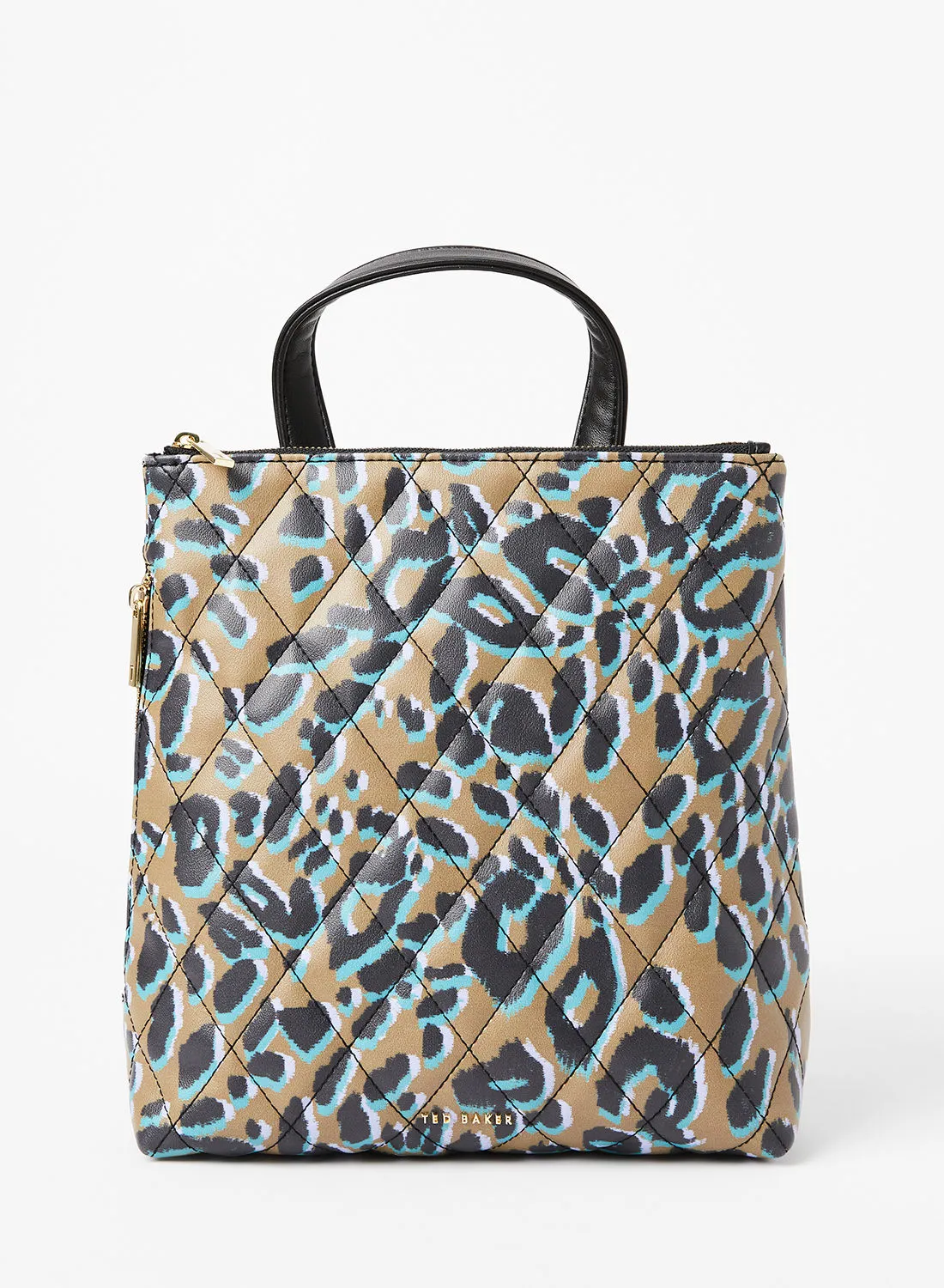 حقيبة ظهر مبطنة بطبعة جلد الفهد من Ted Baker Quiltoe زيتوني