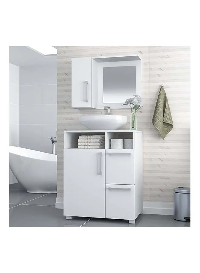 BRV Moveis 2-Piece Bathroom Storage Cabinet Set White 43.5x59.5x130cm