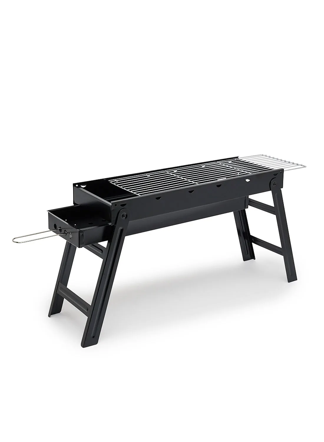 Noon East Portable Charcoal BBQ Grill With Foldable Legs Black/Rectangle