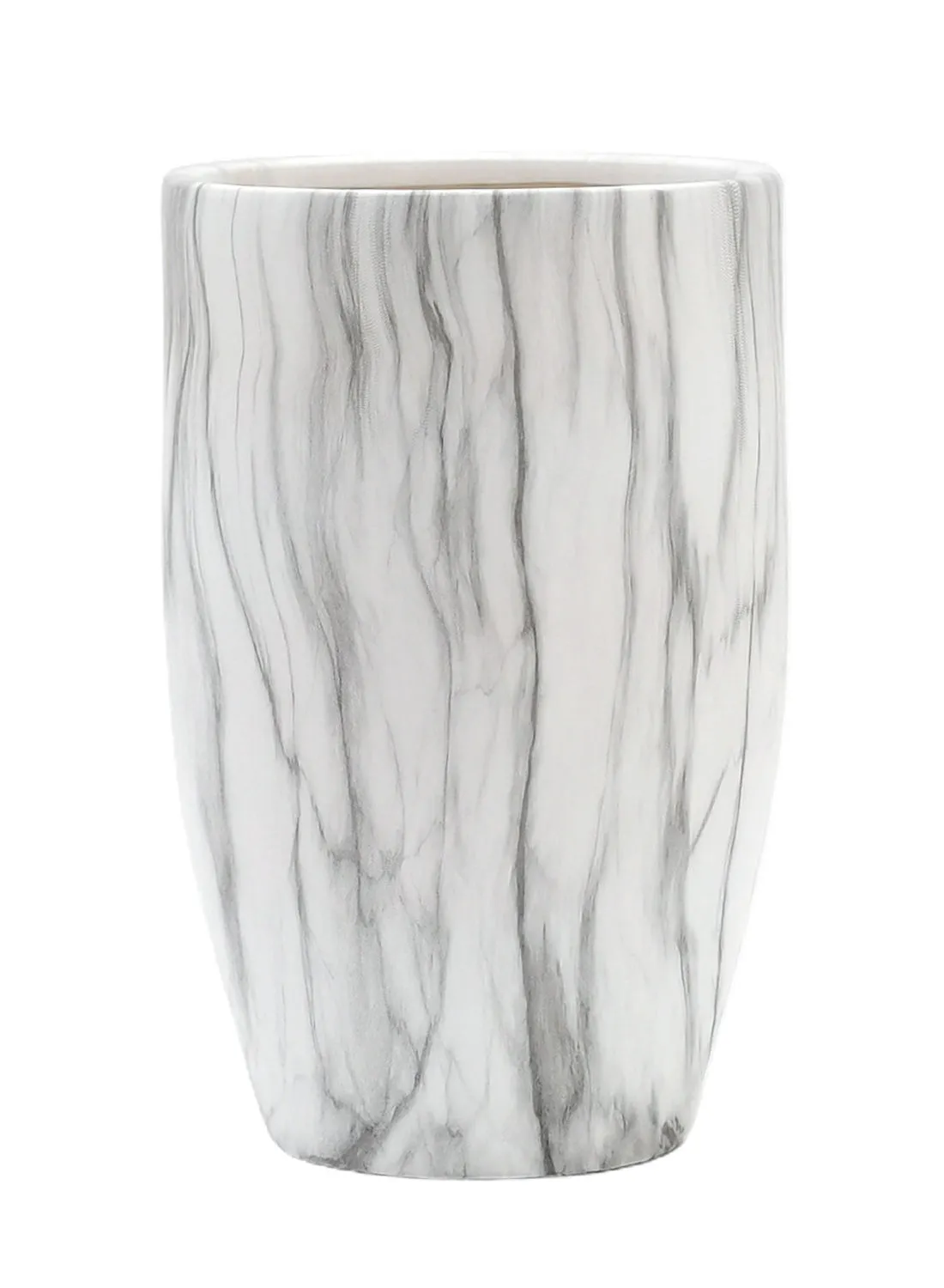 ebb & flow Natural Marble Design Ceramic Vase Unique Luxury Quality Material For The Perfect Stylish Home N13-026 White 22 x 34cm