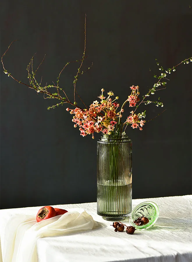 مزهرية زهور زجاجية حديثة مصنوعة يدويًا من ebb & flow مادة فاخرة فريدة من نوعها عالية الجودة للمنزل الأنيق المثالي BX1518-401 أخضر 18 سم