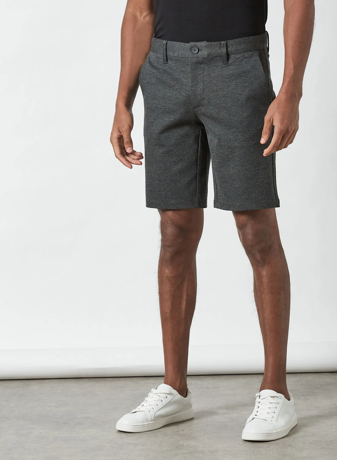 ONLY & SONS Mark Knitted Shorts Dark Grey Melange