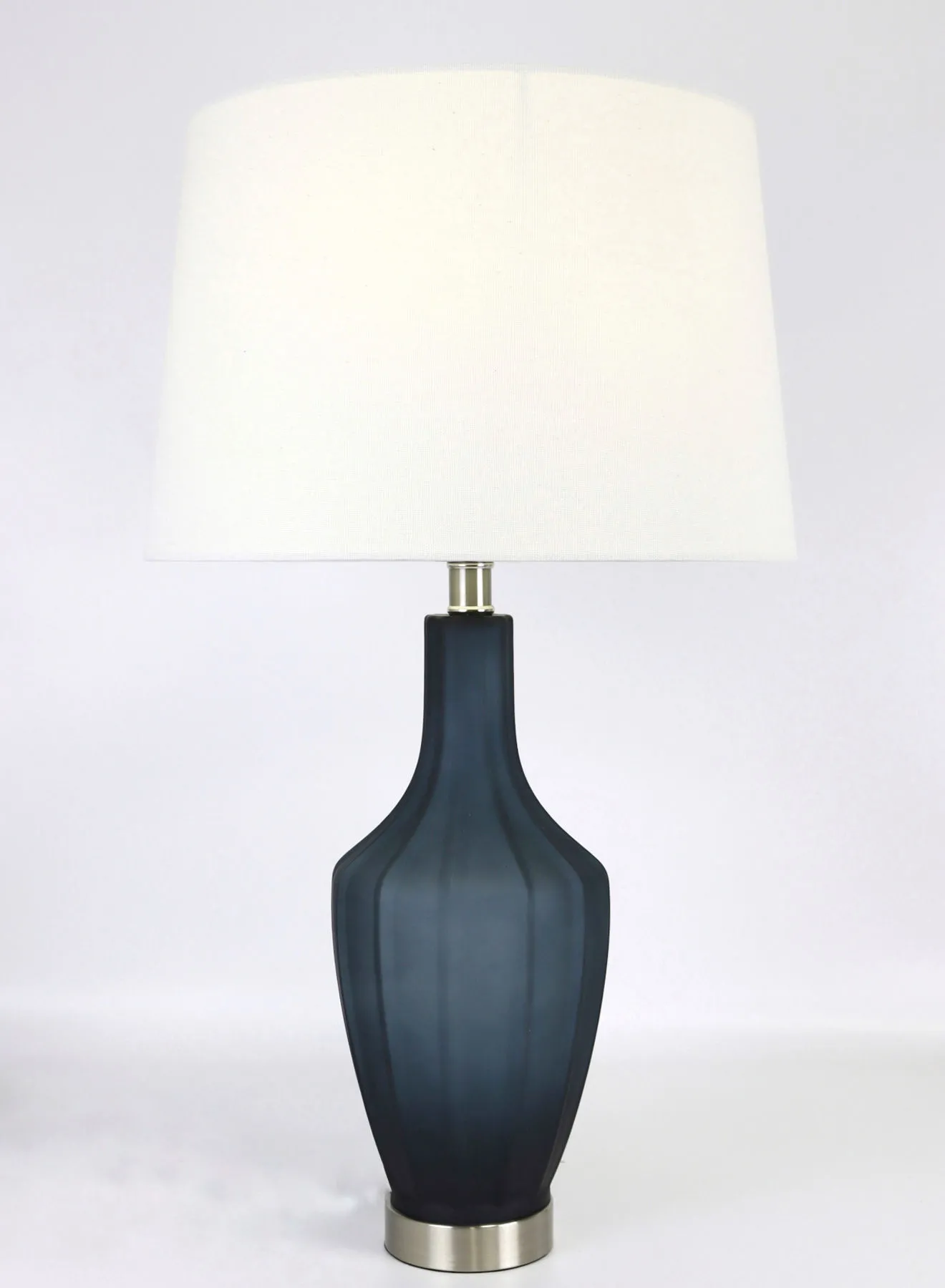 مصباح طاولة زجاجي بتصميم عصري من ebb & flow مادة فاخرة فريدة من نوعها ذات جودة عالية لمنزل أنيق مثالي RSN71020 أزرق 15 × 25.5