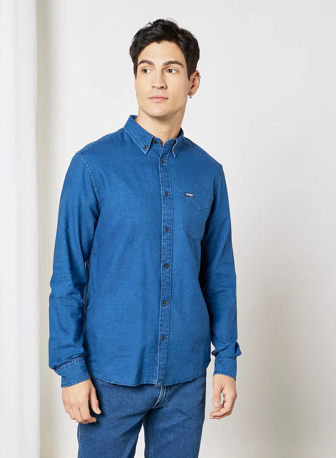 Wrangler Button Down Shirt Blue