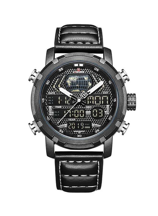 ساعة يد بعقارب / رقمية مقاومة للماء طراز NF9160 للرجال