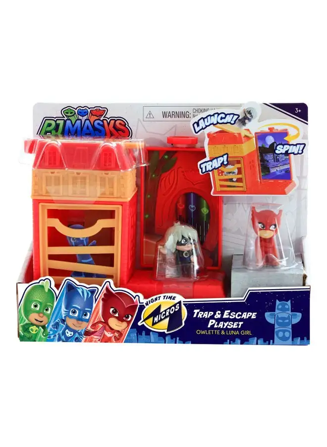 PJMASKS Night Time Micros Trap & Escape-Owlette and Luna
