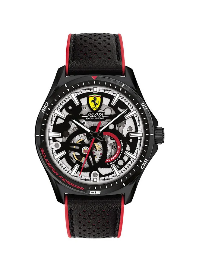 Scuderia Ferrari Men's Pilota Evo Turbo Black And Silver Dial Watch 0830837