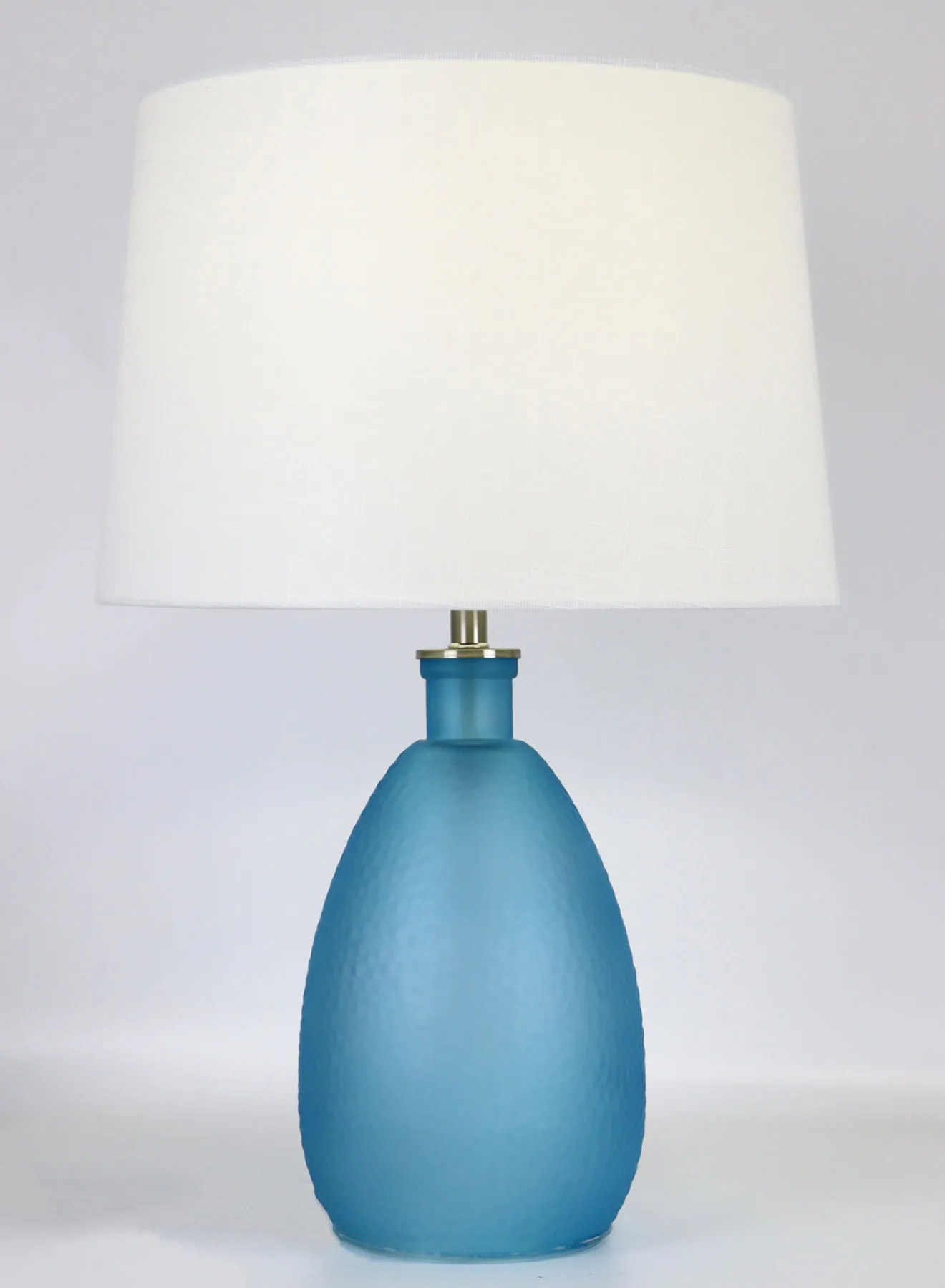 تبديل مصباح طاولة زجاجي بتصميم حديث فريد من نوعه مواد ذات جودة فاخرة لمنزل أنيق مثالي RSN71024 أزرق 15 × 22 بوصة