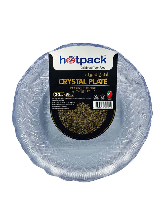 Hotpack 5-Pieces Crystal Plate Clear 30cm