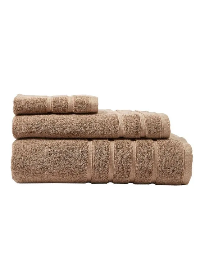 مجموعة مناشف Vision Collection مكونة من 3 قطع من White Rose تتضمن 1x Bath Towel-70x140 ، 1x Hand Towel-50x90 ، 1xFace Towel Sand 33x33cm