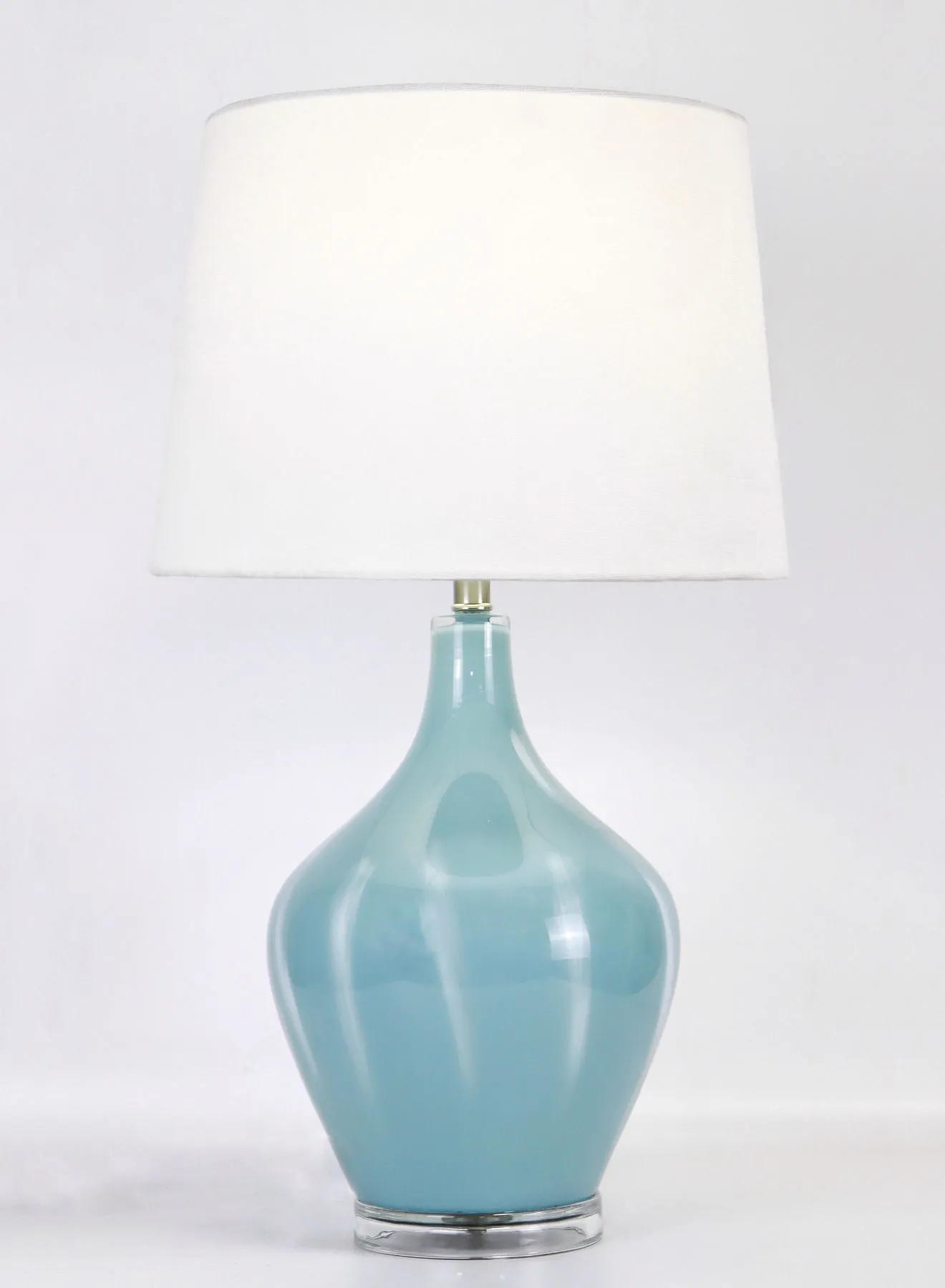 مصباح طاولة زجاجي بتصميم عصري من ebb & flow مادة فاخرة فريدة من نوعها ذات جودة عالية للمنزل الأنيق المثالي RSN71042 أزرق 13 × 23