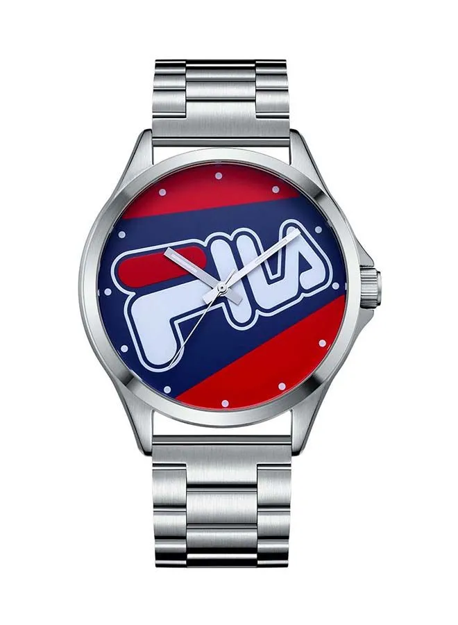 FILA Analog Watch For Men Stainless Steel Case Red, Blue and White  Logo Display Stainless Steel Bracelet