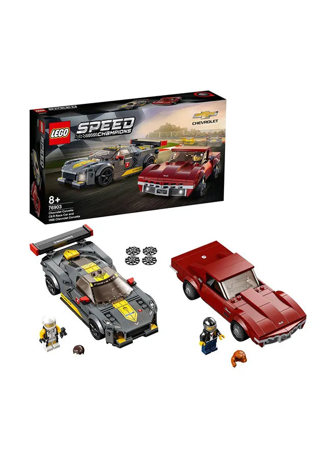 LEGO 76903 Speed ​​Champions شيفروليه كورفيت C8.R سباق السيارات و 1969 شيفروليه كورفيت 8 + سنوات