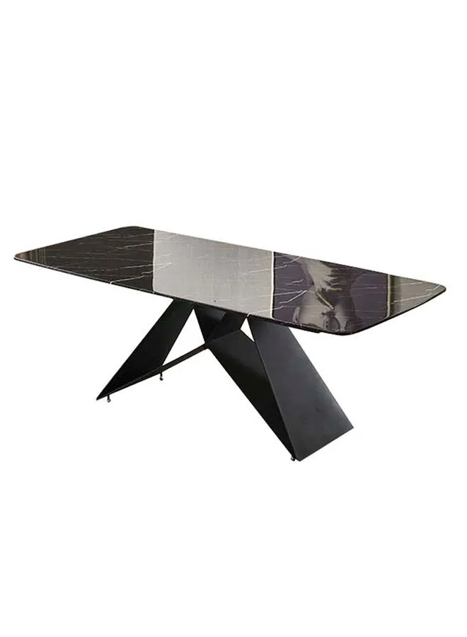 ebb & flow Dining Table Luxurious - 6 Seater - Black Marble Rectangular