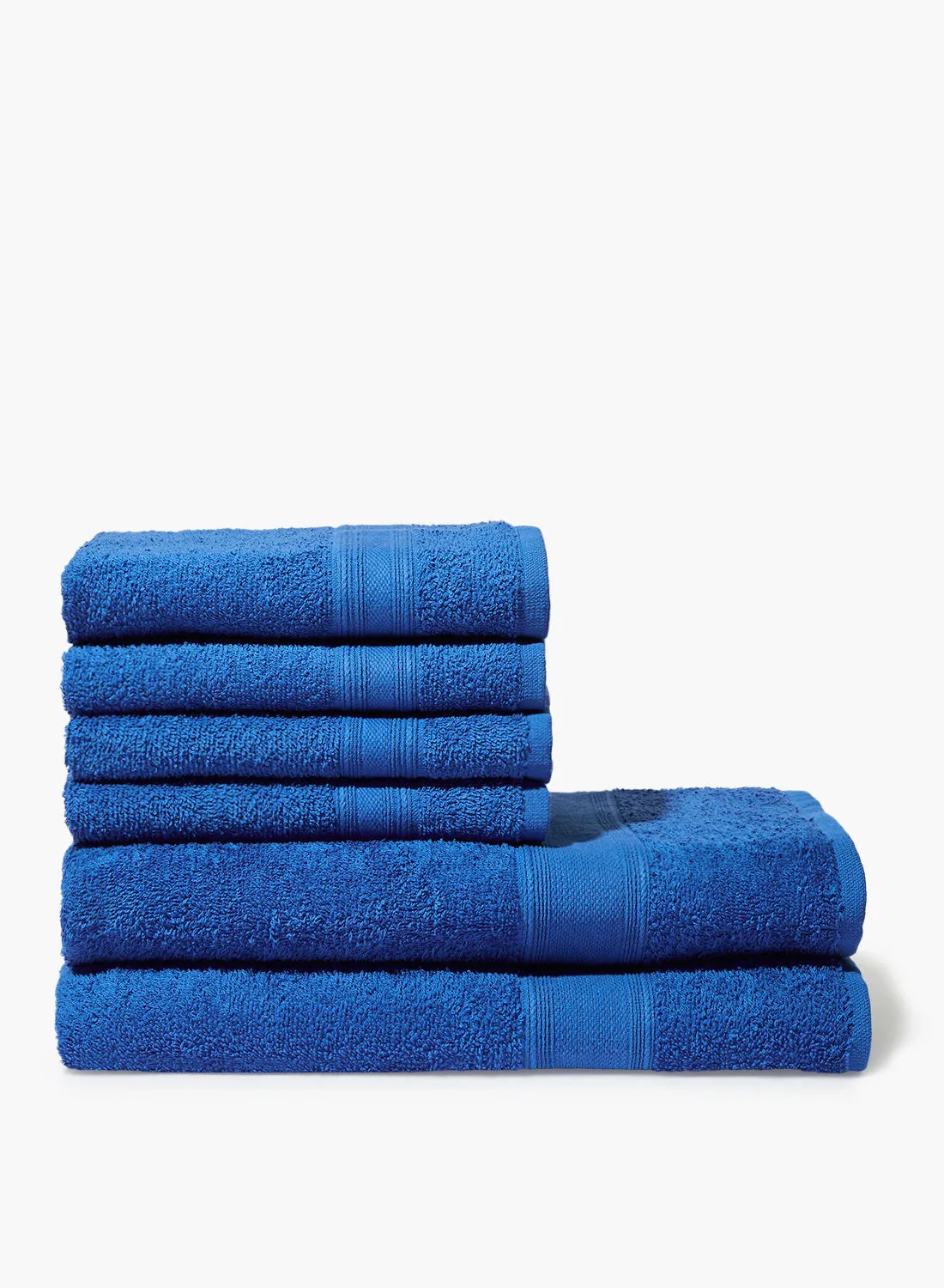 Amal 6 Piece Bathroom Towel Set - 400 GSM 100% Cotton Terry - 4 Hand Towel - 2 Bath Towel - Blue Color -Quick Dry - Super Absorbent