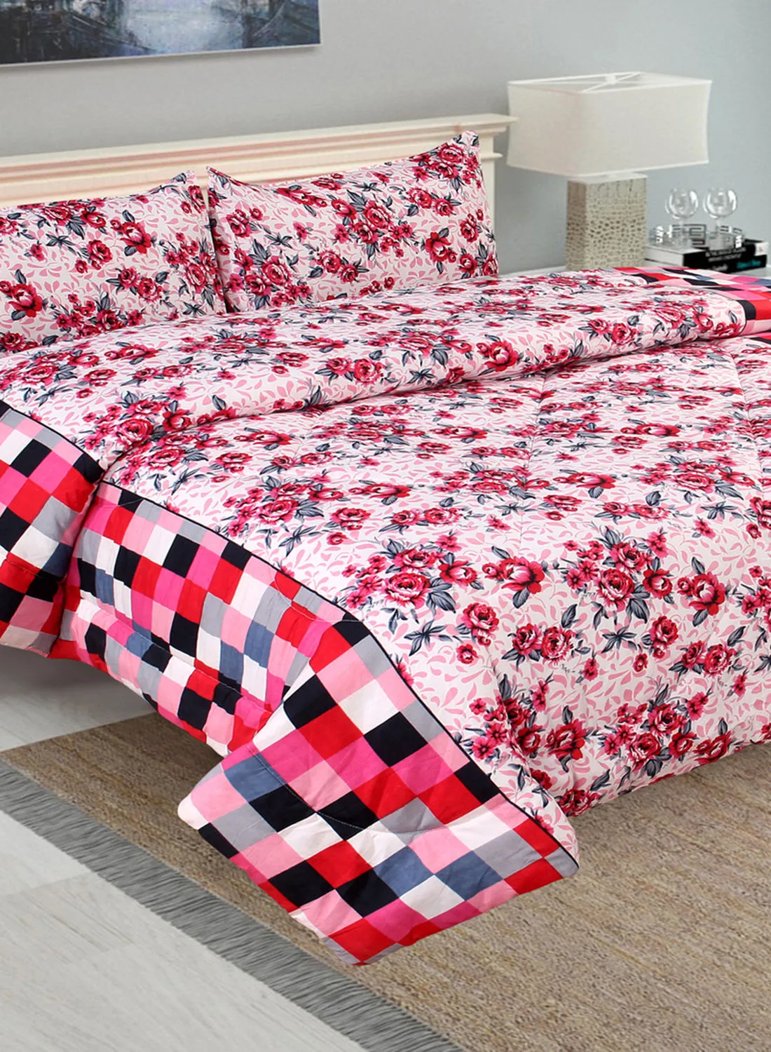 Hometown Comforter Set Bed Linen With Pillow Cover 50X70 Cm,Comforter 160X220 Cm-For Queen Size Mattress-100% Poyester Soft,Lightweight & Warm