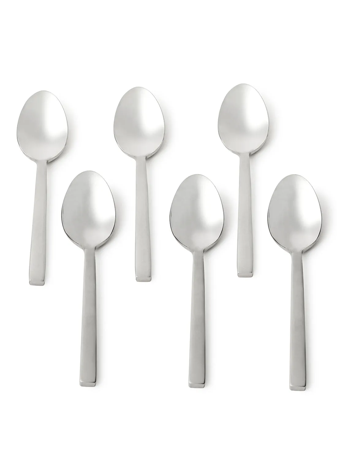 noon east 6 Piece Teaspoons Set - Made Of Stainless Steel - Silverware Flatware - Spoons - Spoon Set - Tea Spoons - Serves 6 - Design Silver Antila